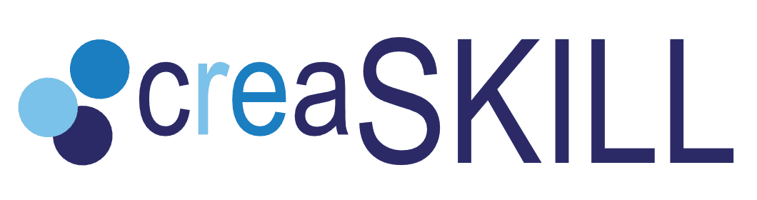 Kreatives Team arbeitet an einem Workshop-Tisch bei creaSKILL in der Schweiz.