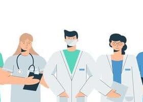Illustration von medizinischem Fachpersonal im Team