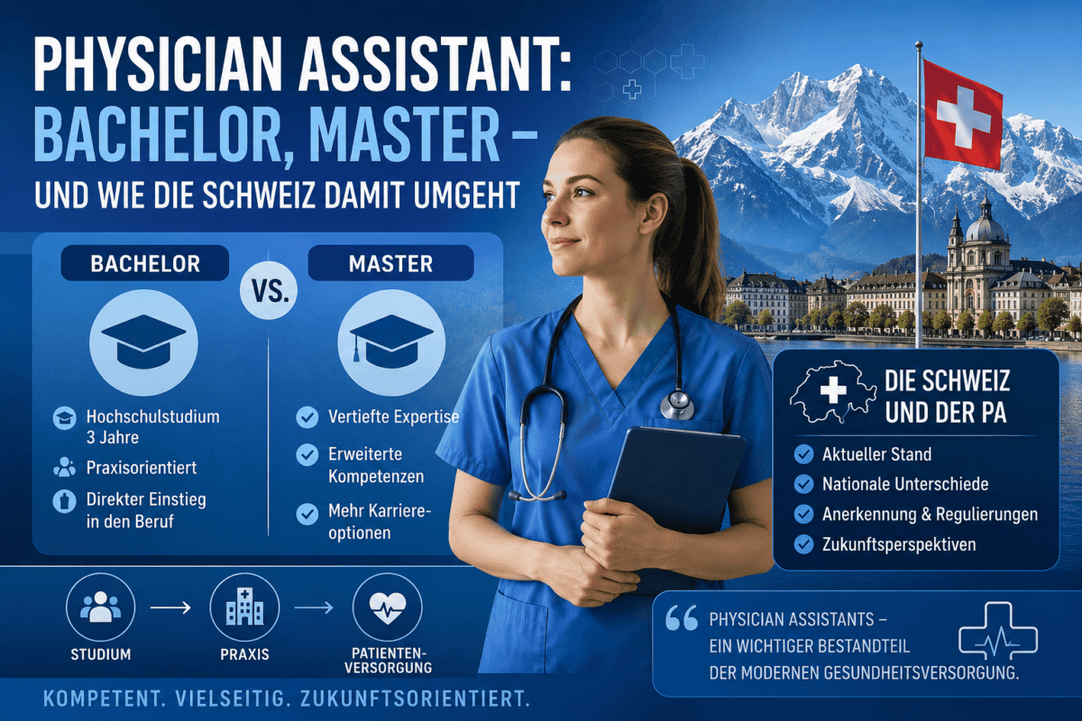 Infografik zum Physician Assistant: Bachelor vs. Master Schweiz